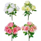 Rózsa, dália csokor 7v. mix M38cm 12db/#