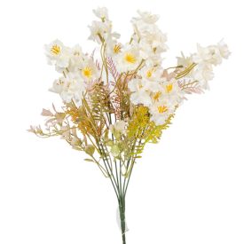 Mini virágos csokor 7v. krém M40cm 30db/#