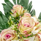 Rózsa, liliom csokor féloldalas 7v. mix M53cm 12db/#