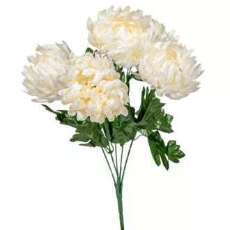 Krizantém csokor 5v. krém M45cm 36db/#