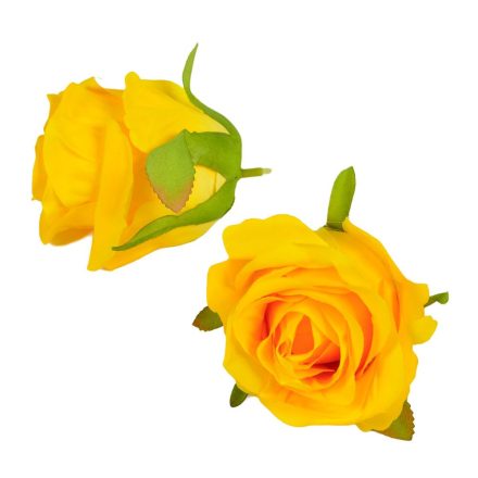 Rózsa virágfej D7cm 24db/csom sárga 201
