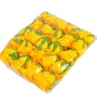 Rózsa virágfej D7cm 24db/csom sárga 201