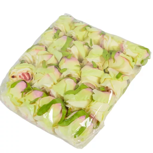 Rózsa virágfej D7cm 24db/csom krém pink 303A