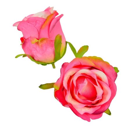 Rózsa virágfej D7cm sötét rózsaszín 604 24db/csom