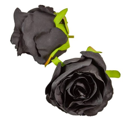 Rózsa virágfej D7cm fekete 700 24db/csom