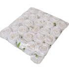 Rózsa nyílt bársony hatású D8cm fehér 24db/csom