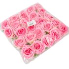 Rózsa virágfej nyílt bársony hatású D8cm mályva 24db/csom