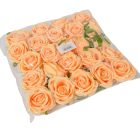 Rózsa nyílt bársony hatású D8cm barack 24db/csom