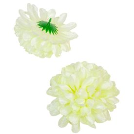 Krizantém virágfej szatén krém D11cm 36db/#