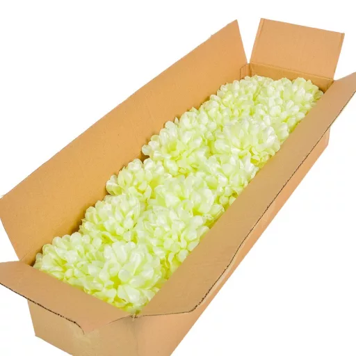 Krizantém virágfej szatén krém D11cm 36db/#