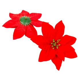 Mikulás virágfej piros D14cm 12db/csom