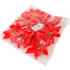 Mikulás virágfej piros D14cm 12db/csom