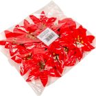 Mikulás virágfej bársony D12cm 12db/csom