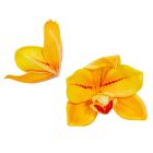 Orchidea virágfej polifoam D10cm sárga 24db/csom