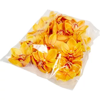 Orchidea virágfej polifoam D10cm sárga 24db/csom