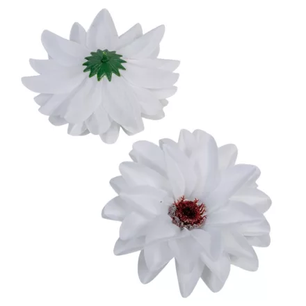 Dália virágfej szatén fehér D12cm 72db/#