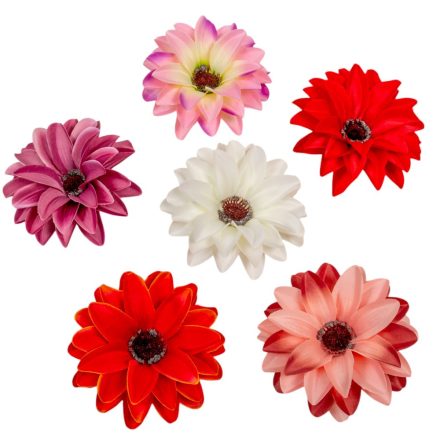 Dália virágfej szatén MIX4 6szín D12cm 72db/#