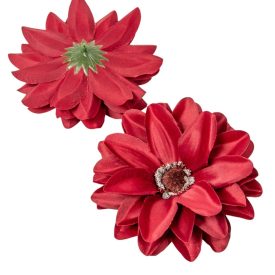 Dália virágfej szatén bordó D12cm 72db/#