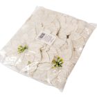 Mikulás virágfej bársony krém D16cm 18db/csom 