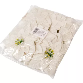 Mikulás virágfej bársony krém D16cm 18db/csom 