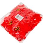 Mikulás virágfej bársony piros D16cm 18db/csom 