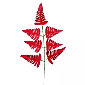 Páfrány levél M58cm piros 144db/#
