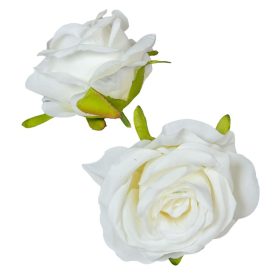 Rózsa virágfej D6cm 24db/szín/csom krém 300