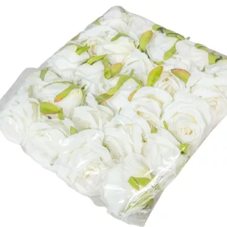 Rózsa virágfej D6cm 24db/szín/csom krém 300