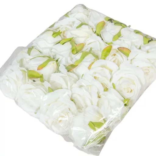 Rózsa virágfej D6cm 24db/szín/csom krém 300