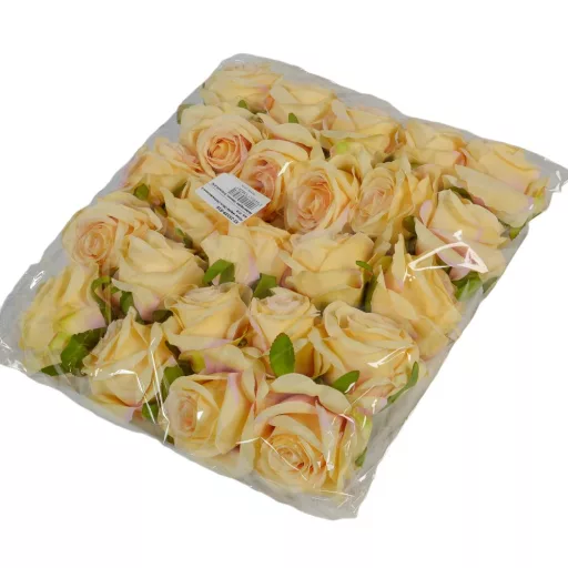 Rózsa virágfej D6cm 24db/szín/csom bézs R16