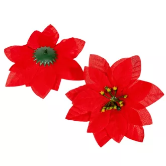 Mikulás virágfej piros D13cm 24db/csom