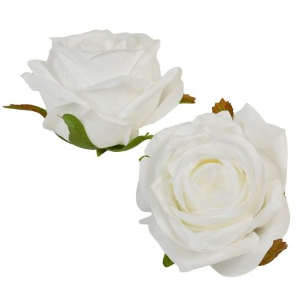 Rózsa virágfej D9cm 12db/csom fehér 100