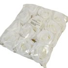 Rózsa virágfej D9cm 12db/csom fehér 100