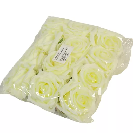 Rózsa virágfej D9cm 12db/csom lt krém 102