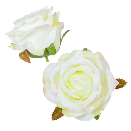 Rózsa virágfej D9cm 24db/csom krém rózsaszín 107