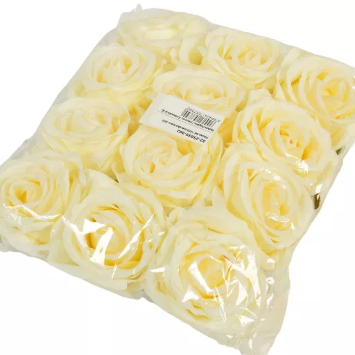 Rózsa virágfej D9cm 12db/csom krém 302