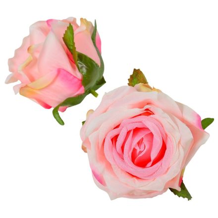 Rózsa virágfej D9cm 24db/csom rózsaszín 600