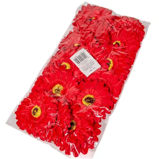 Gerbera virágfej piros D9cm 24db/csom