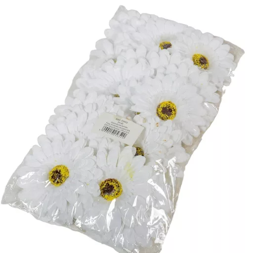 Gerbera virágfej WH D9cm 24db/csom