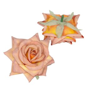 Rózsa virágfej D8cm őszi narancs 12 12db/csom