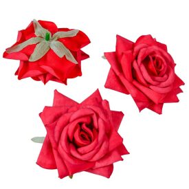 Rózsa virágfej D8cm bordó 19 12db/csom