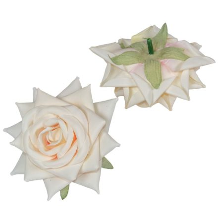 Rózsa virágfej D8cm ivory 2 12db/csom