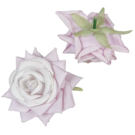 Rózsa virágfej D8cm halvány lila 3 12db/csom