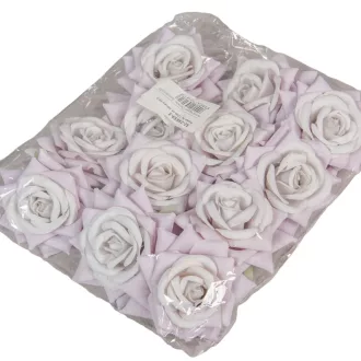 Rózsa virágfej D8cm halvány lila 3 12db/csom