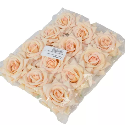 Rózsa virágfej D8cm capuccino 8 12db/csom