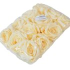 Rózsa virágfej D9cm krém 1 12db/csom