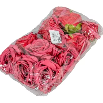Rózsa virágfej D8cm piros 400 12db/csom