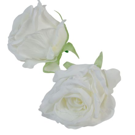 Rózsa virágfej D9cm ivory 6 12db/csom