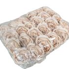 Rózsa virágfej bézs R2 D8cm 24db/csom 
