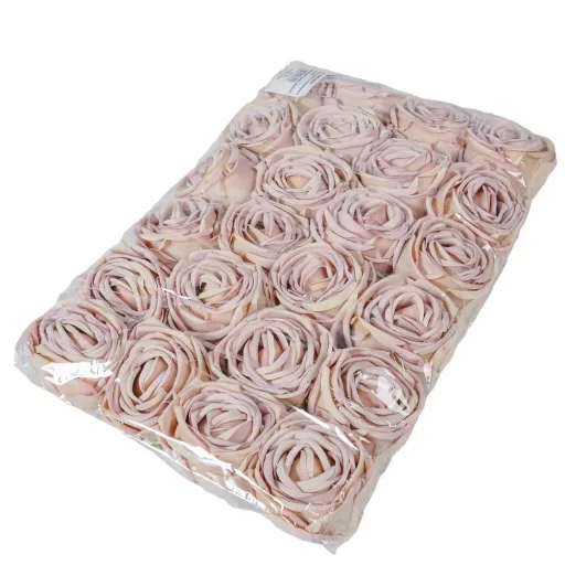 Rózsa virágfej D7cm bézs MD27 24db/csom